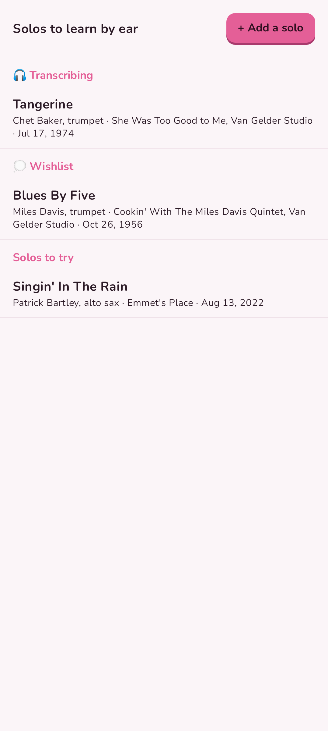 The Transcribe tab in the light theme